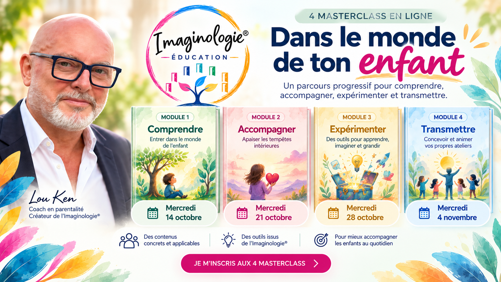 4 masterclass Imaginologie® Éducation avec Lou Ken les 14, 21, 28 octobre et 4 novembre 2026